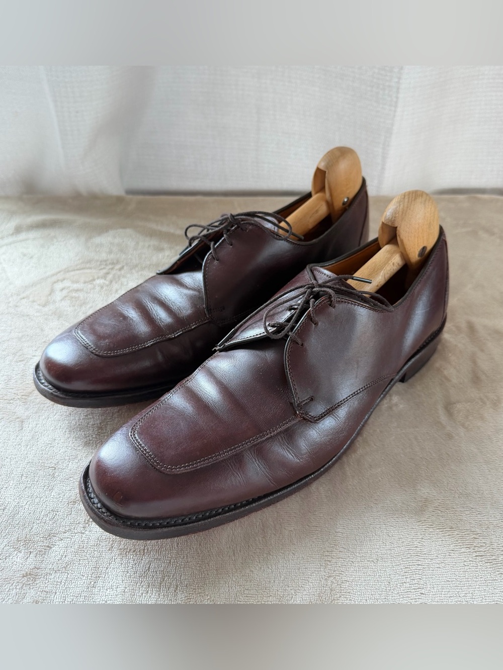 Allen Edmonds Burton 11D Brown Leather Split Toe Derby Dress Shoes USA